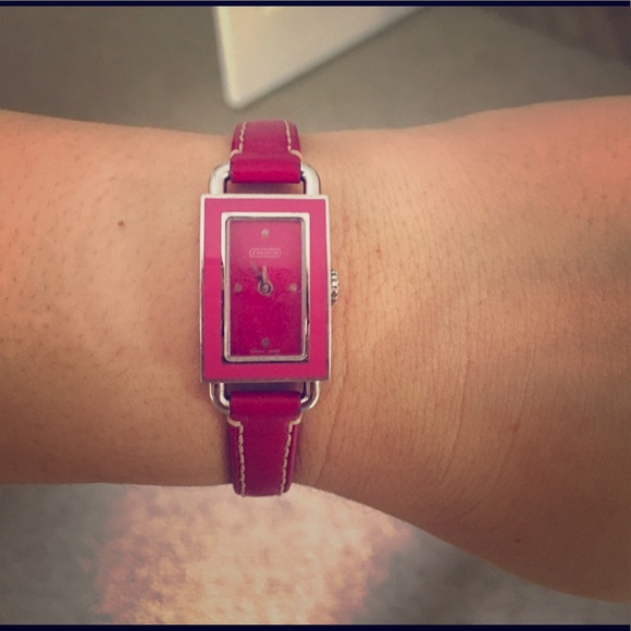 Pink Leather Coach Watch - Picture 1 of 5